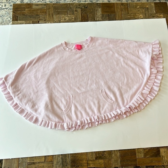 Lilly Pulitzer Girls Hani Poncho Frosted Pink Knit - Picture 4 of 10